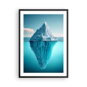 Póster en marco negro - Un iceberg con su parte submarina visible - 50x70cm - El trono de hielo - Decoración de pared moderna para salón y dormitorio ARTTOR