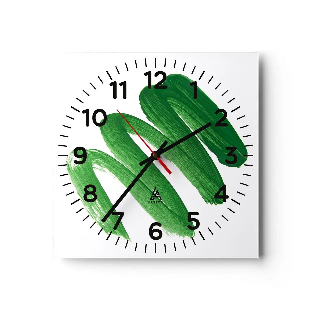 Reloj de pared - Reloj de vidrio - Una broma verde - 30x30 cm