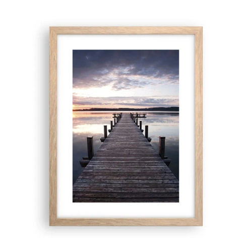 Póster en marco roble claro - Frontera silenciosa del día y la noche - 30x40 cm