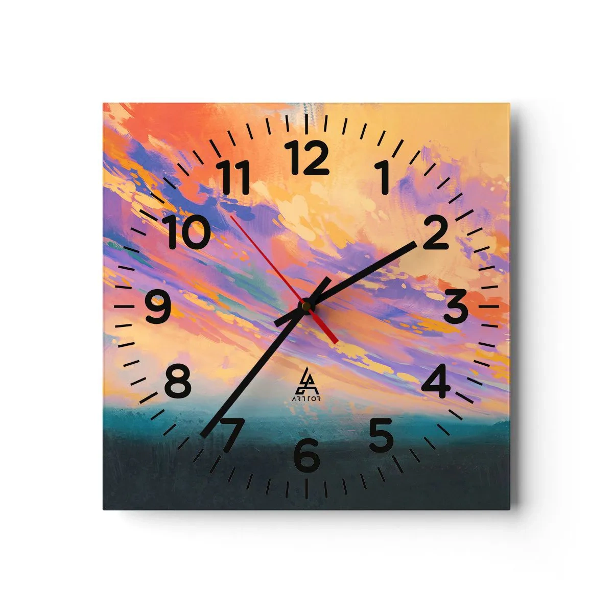 Reloj de pared - Reloj de vidrio - Fuerza de atracción - 30x30 cm