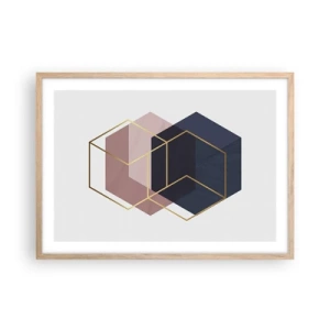 Póster en marco roble claro - El poder de la sencillez - 70x50 cm