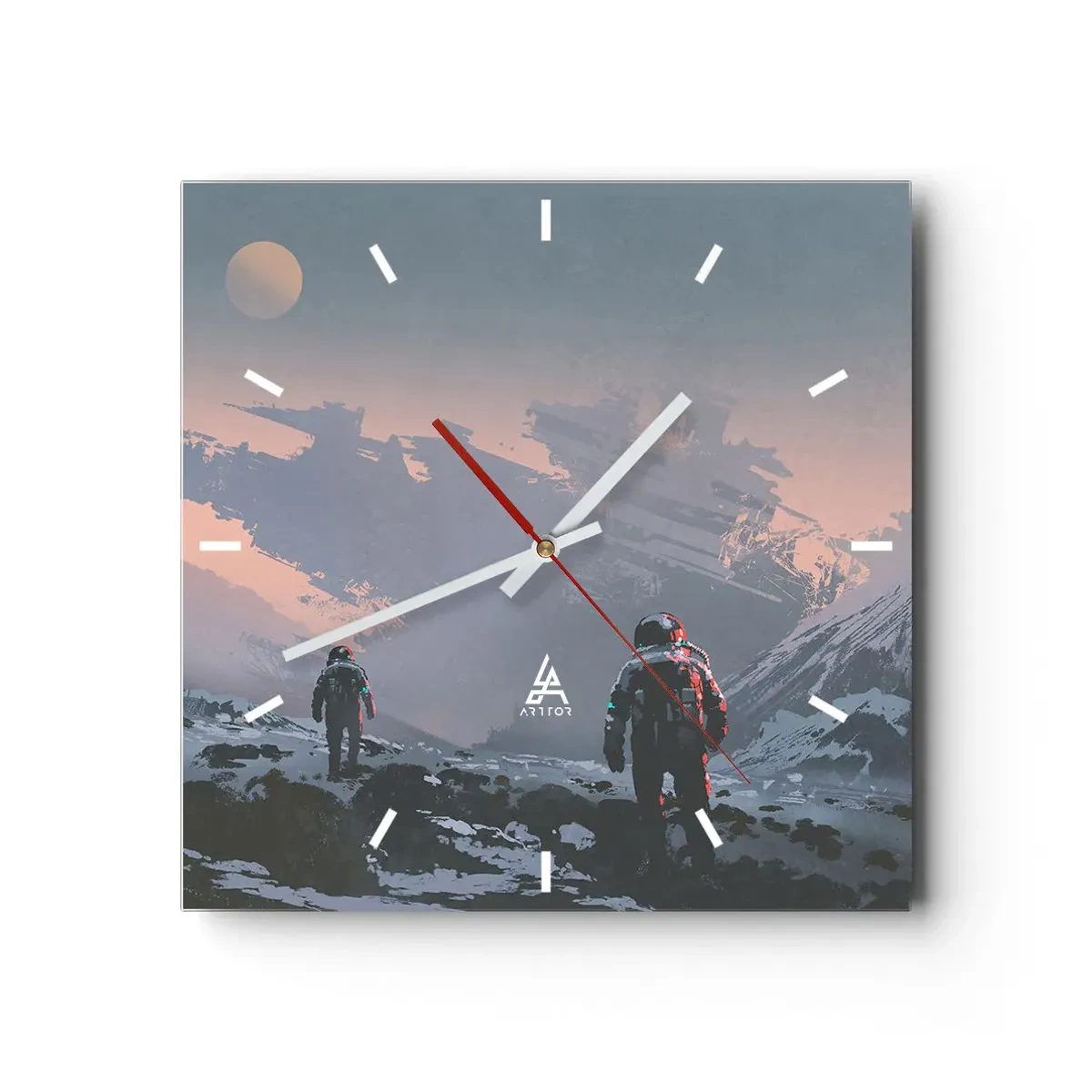 Reloj de pared - Reloj de vidrio - Bajo una estrella desconocida - 40x40 cm