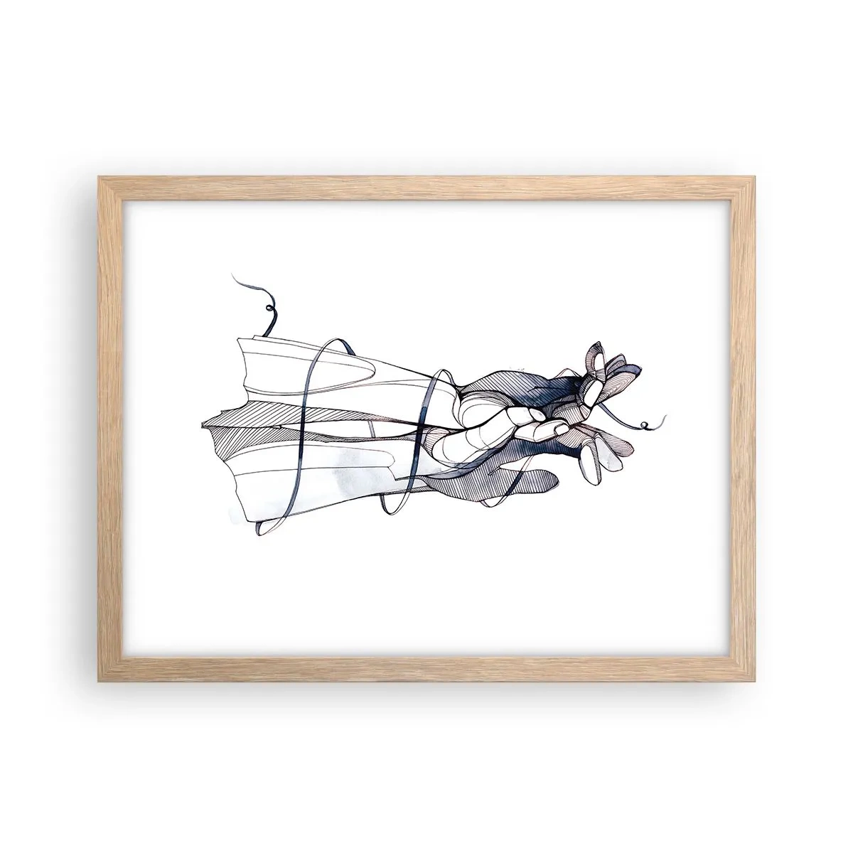 Póster en marco roble claro - Un estudio sobre el contacto - 40x30 cm