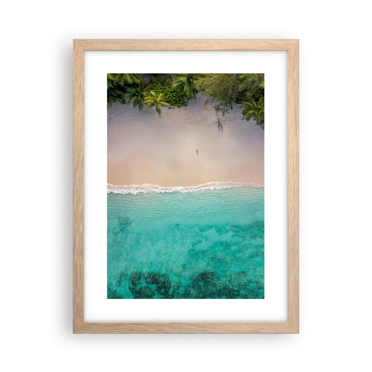 Póster en marco roble claro - Playa del paraíso - 30x40 cm