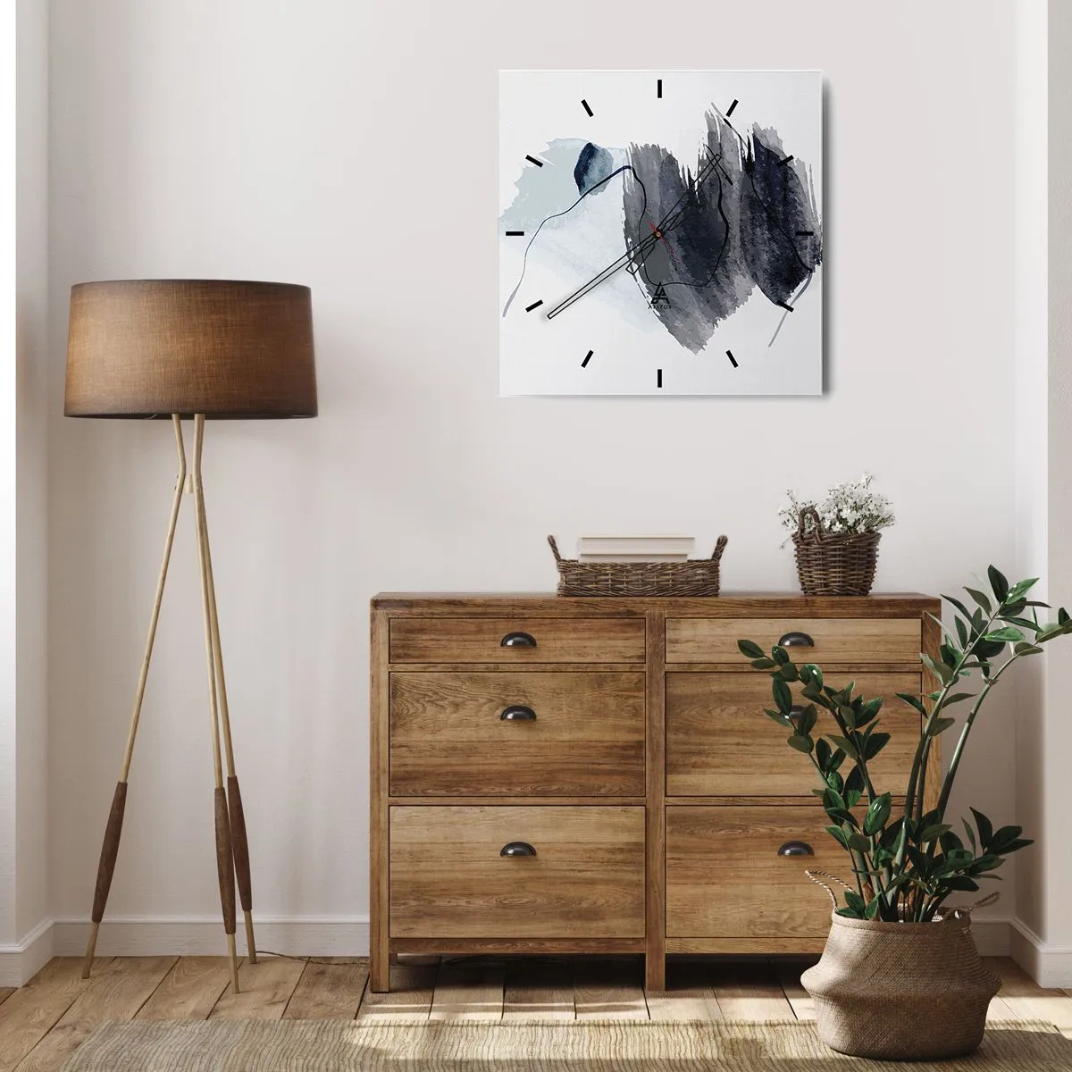 Reloj de pared - Reloj de vidrio - Intensidad y movimiento - 40x40 cm