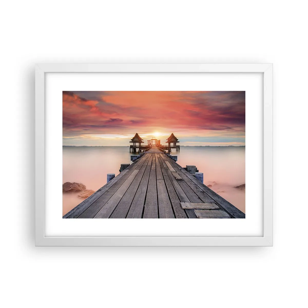 Póster en marco blanco - De este a oeste - 40x30 cm