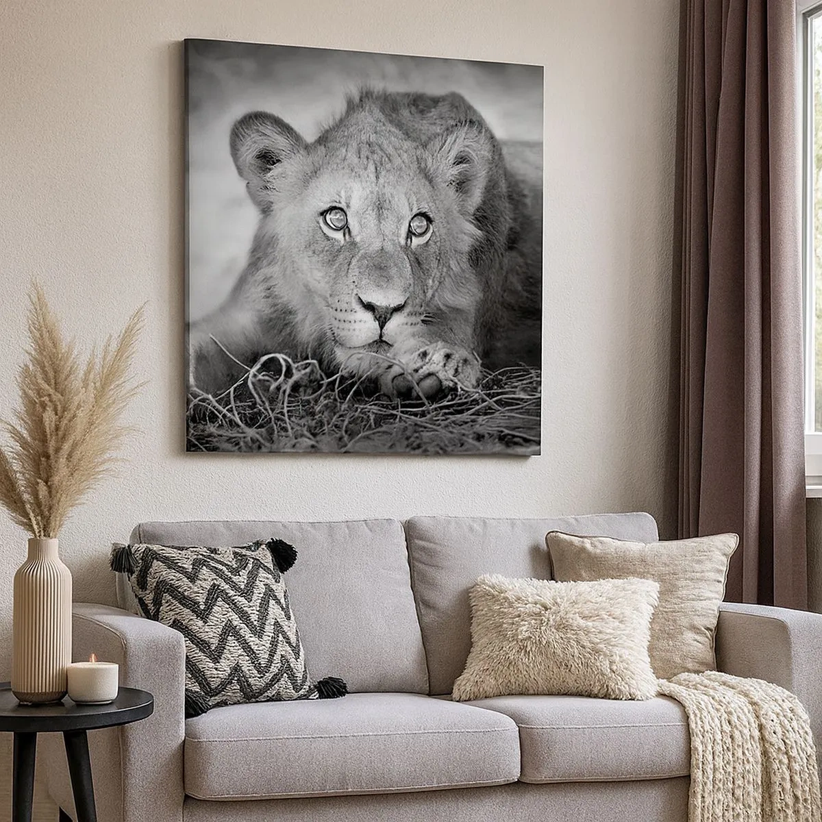 Cuadro sobre lienzo - Impresión de Imagen - Un cachorro real - 30x30 cm