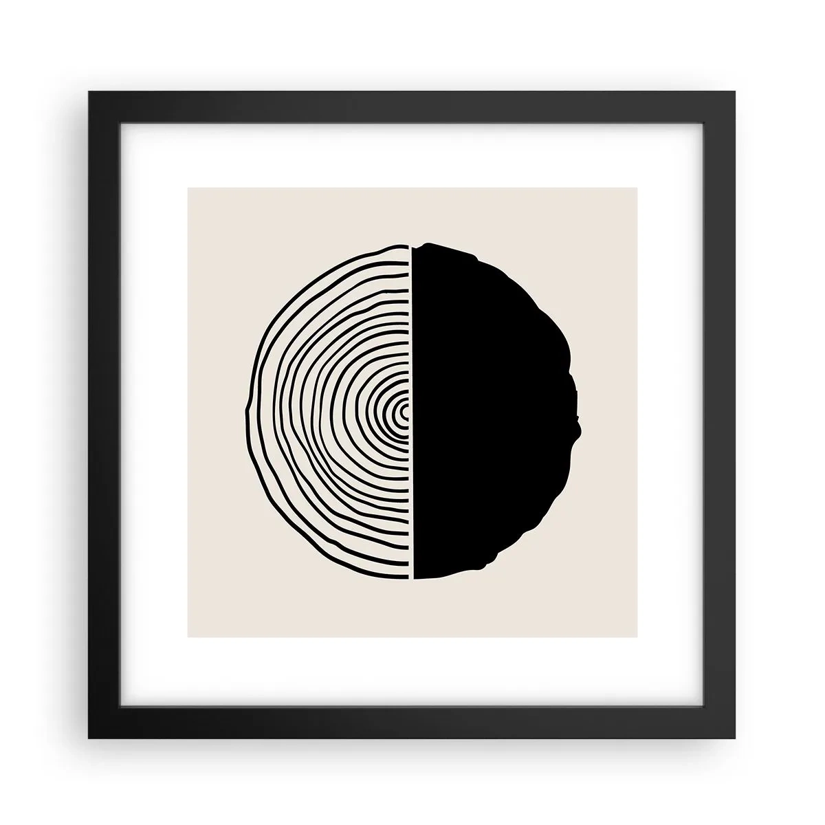 Póster en marco negro - Mitad y mitad - 30x30 cm