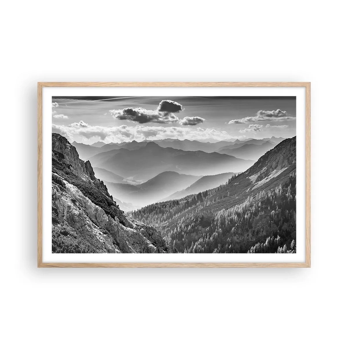 Póster en marco roble claro - Hasta el horizonte - 91x61 cm