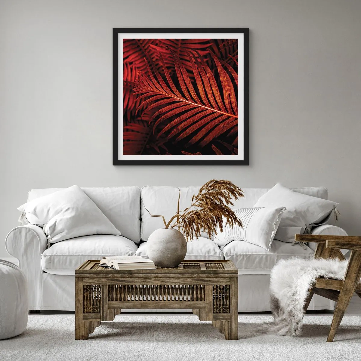 Póster en marco negro - Las brasas de la vida - 30x30 cm
