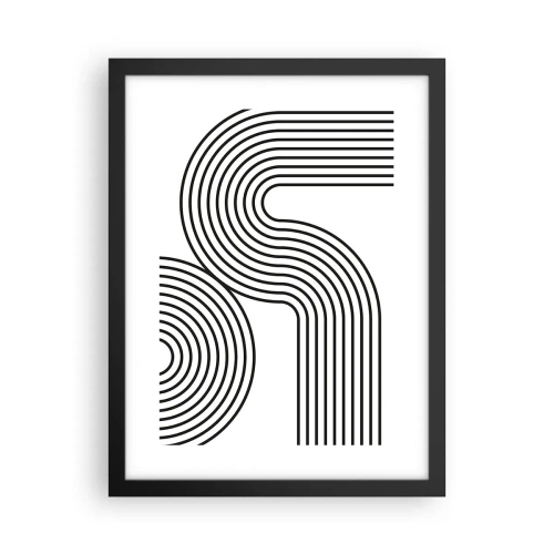 Póster en marco negro - En una curva - 30x40 cm