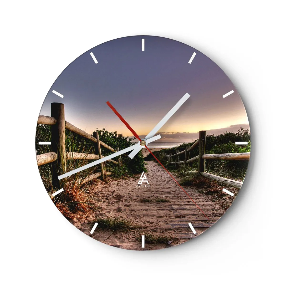 Reloj de pared - Reloj de vidrio - Objetivo a la vista - 40x40 cm