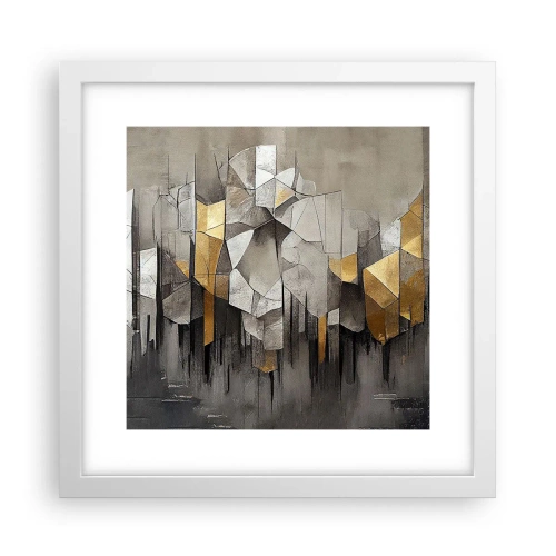 Póster en marco blanco - Composición hecha de hielo y luz - 30x30 cm