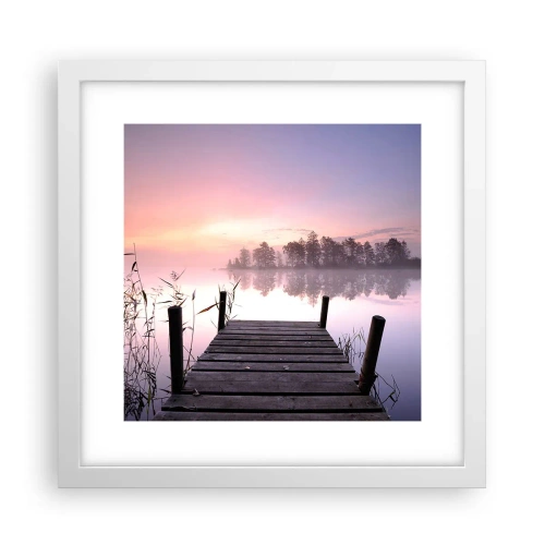 Póster en marco blanco - De la niebla lila... - 30x30 cm