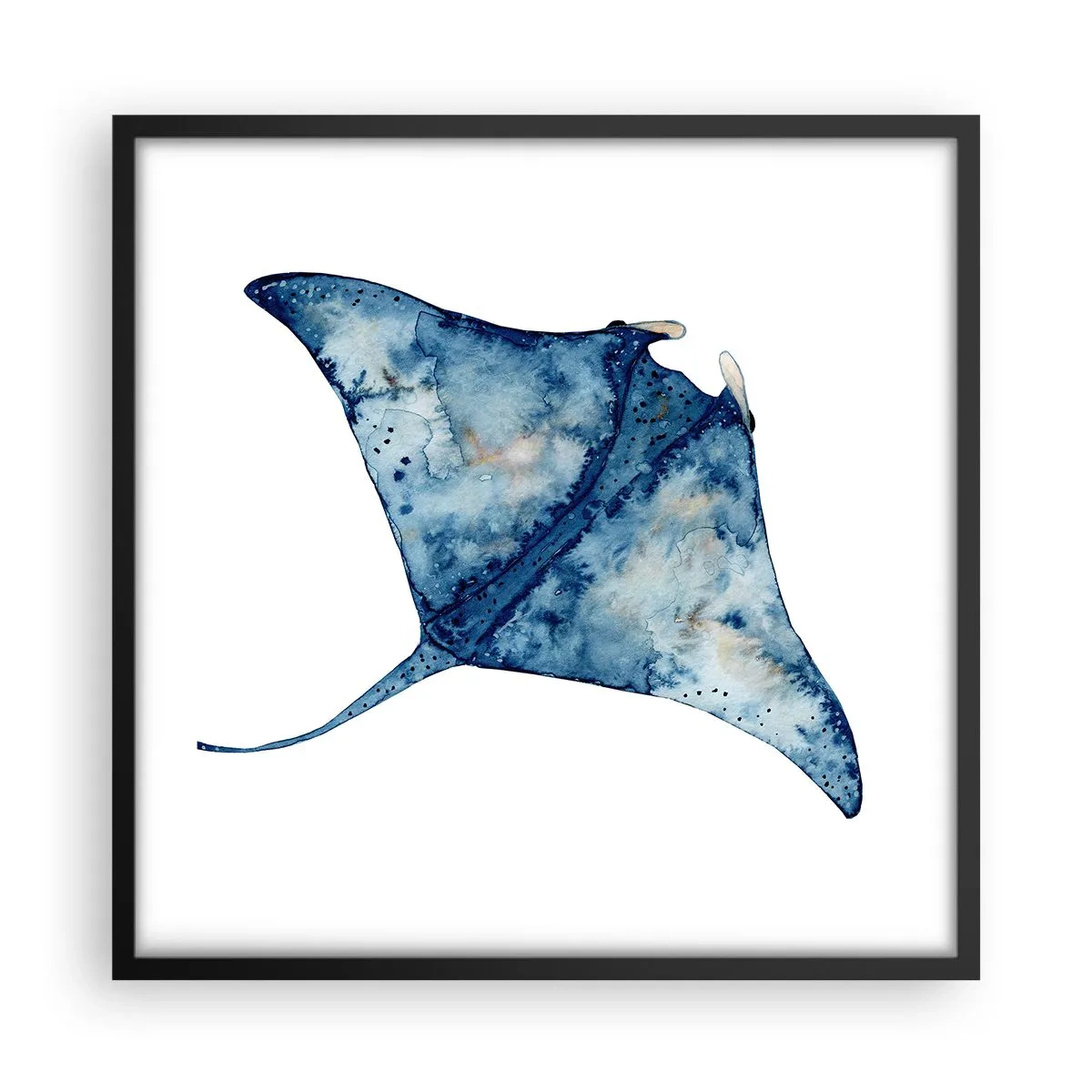 Póster en marco negro - La vida en azul - 50x50 cm