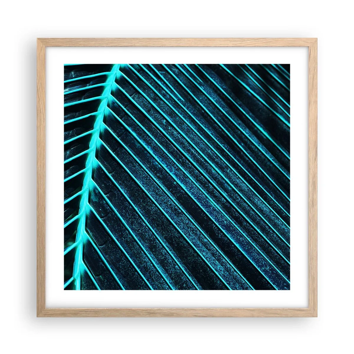 Póster en marco roble claro - La textura del verde - 50x50 cm
