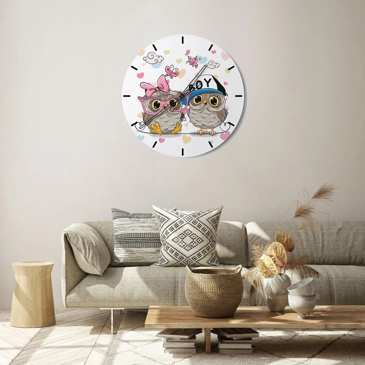 Reloj de pared - Reloj de vidrio - El amor - 40x40 cm