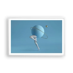 Póster en marco blanco - Y los planetas se vuelven locos - 91x61 cm