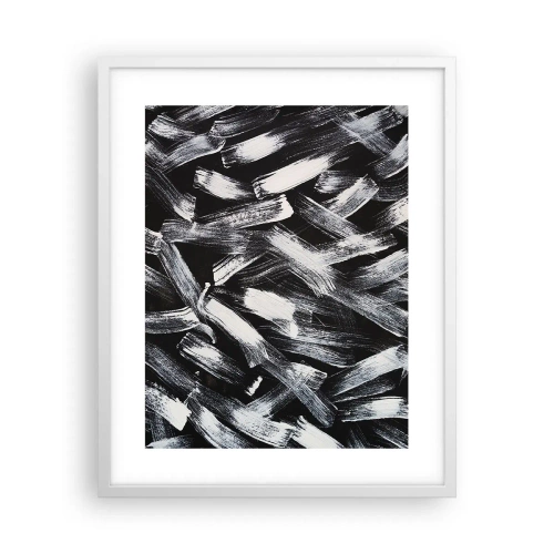 Póster en marco blanco - Abstracción en el espíritu industrial - 40x50 cm