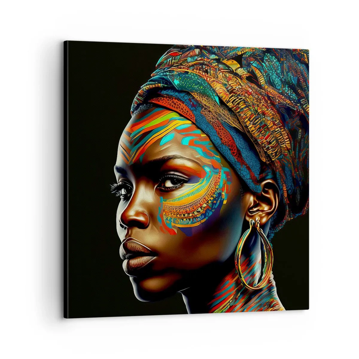 Cuadro sobre lienzo - Impresión de Imagen - Reina africana - 60x60 cm