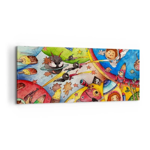 Cuadro sobre lienzo - Impresión de Imagen - Una gran aventura cósmica - 100x40 cm