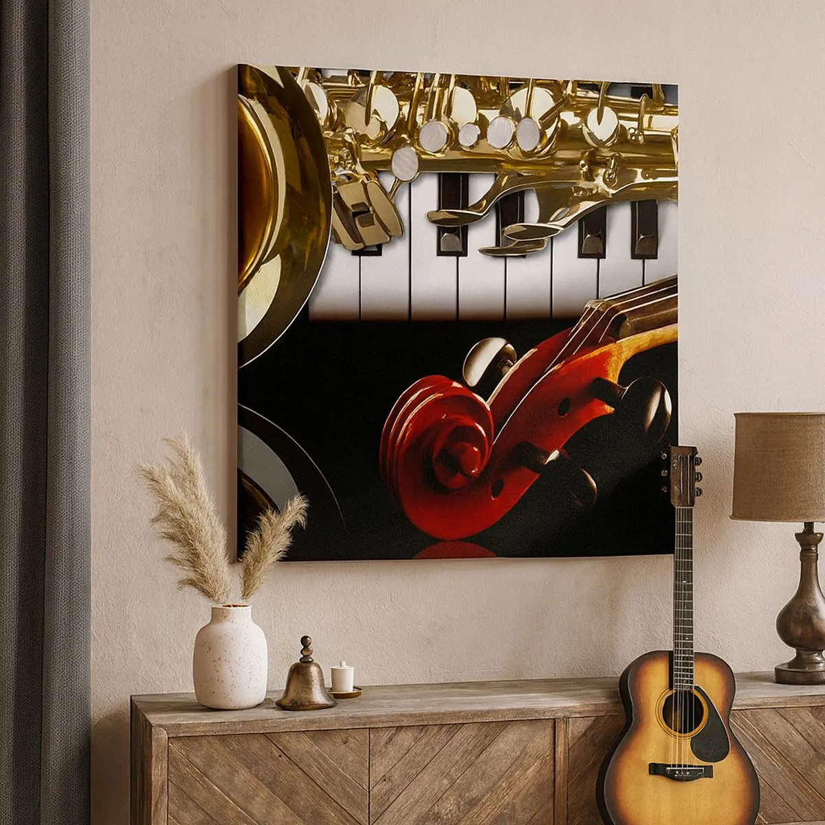 Cuadro sobre lienzo - Impresión de Imagen - Chapa, madera y marfil - 30x30 cm