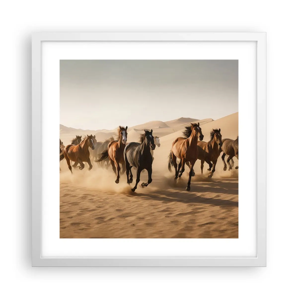 Póster en marco blanco - Libre como el viento - 40x40 cm