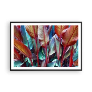 Póster en marco negro - Un matorral de colores - 91x61 cm