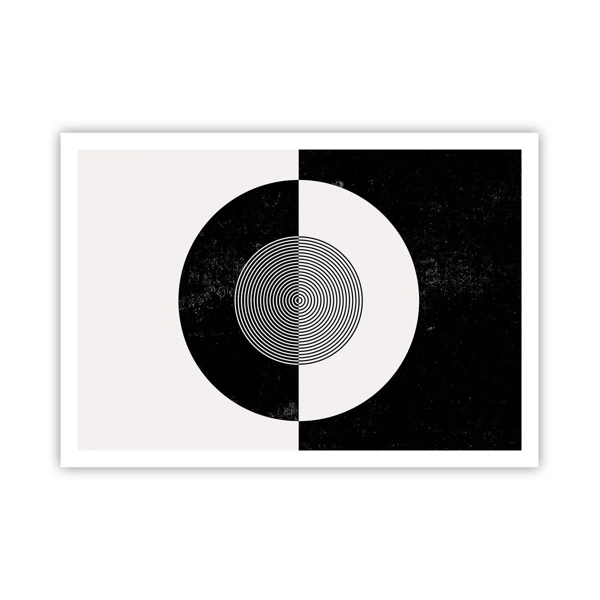 Póster - Patrón gráfico en blanco y negro contrastante - 100x70cm - Armonía en blanco y negro - Decoración de pared moderna para salón y dormitorio ARTTOR