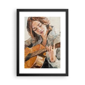 Póster en marco negro - Concierto de guitarra y corazón joven - 30x40 cm