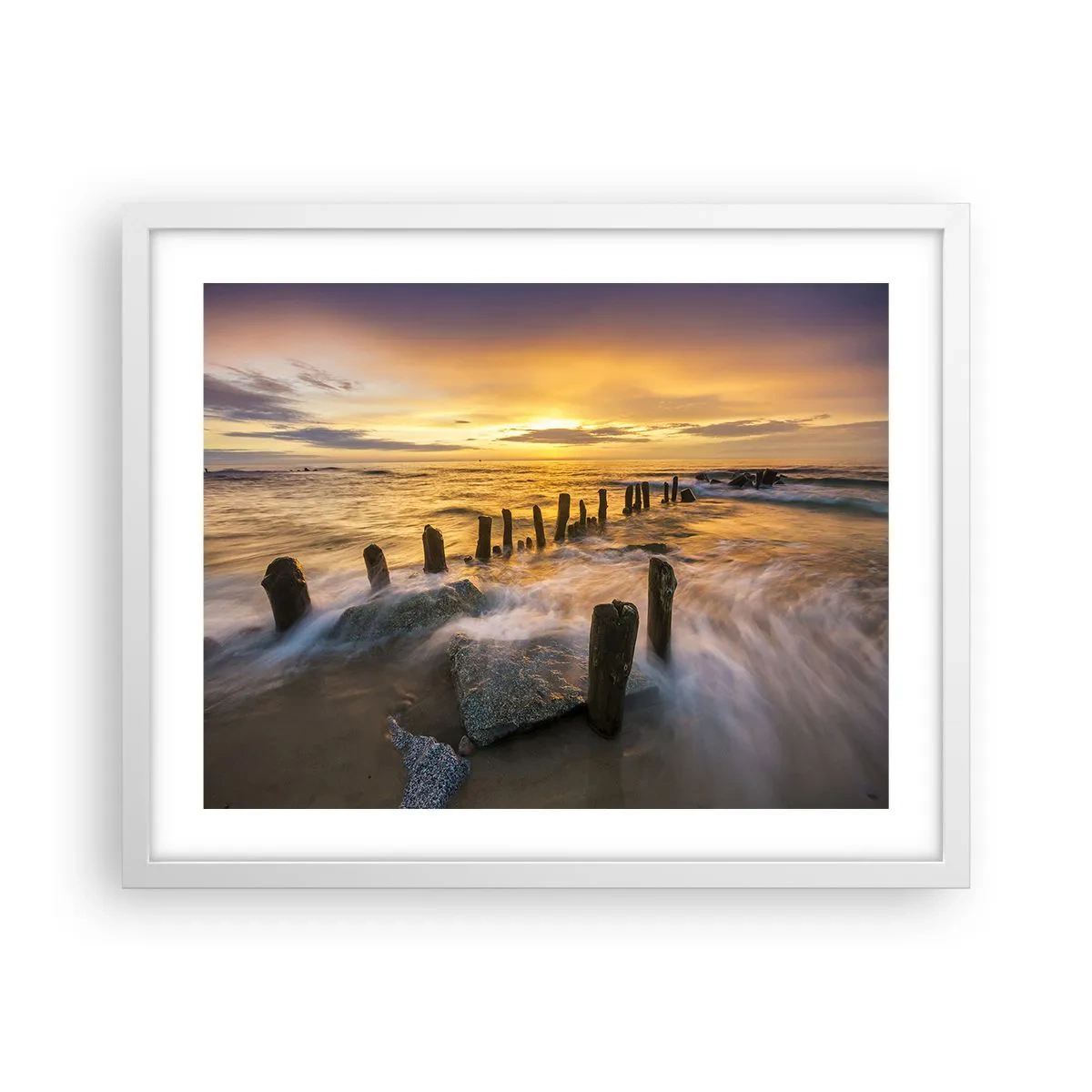 Póster en marco blanco - La cruda belleza del Báltico - 50x40 cm
