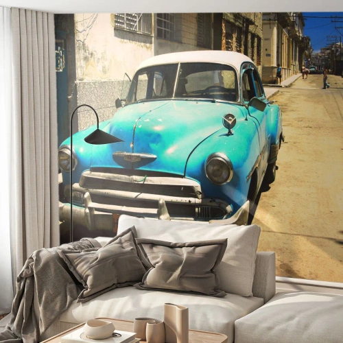 Fotomural Premium Sand - ¡Viva Cuba! - Automotor, Auto, Cuba - 350x256 cm