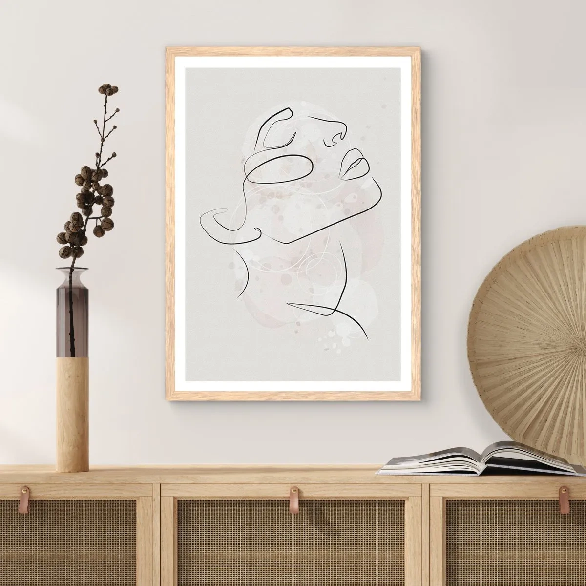 Póster en marco roble claro - Contorno de un sueño - 40x50 cm