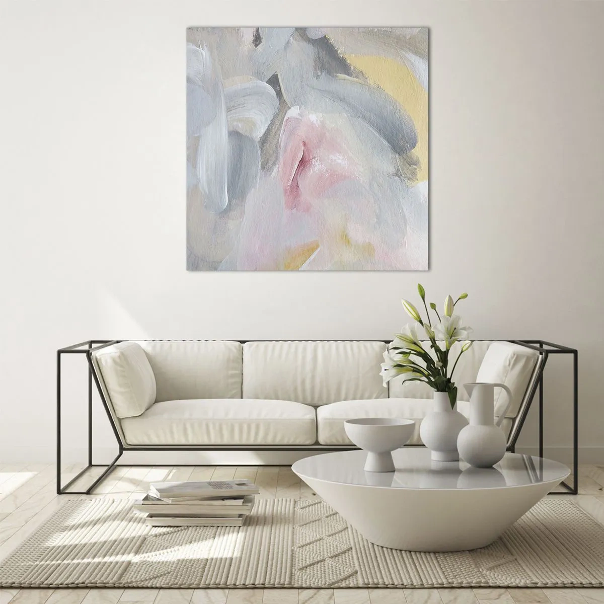 Cuadro sobre vidrio - Impresiones sobre Vidrio - En un mundo de colores pastel - 70x70 cm