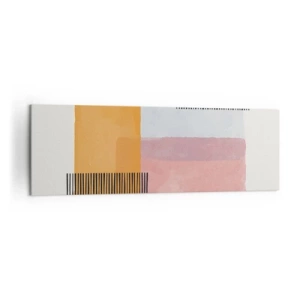 Cuadro sobre lienzo - Impresión de Imagen - Geometría en colores pastel con líneas sobre fondo claro. - 160x50cm - La rectitud - Decoración de pared moderna para salón y dormitorio ARTTOR