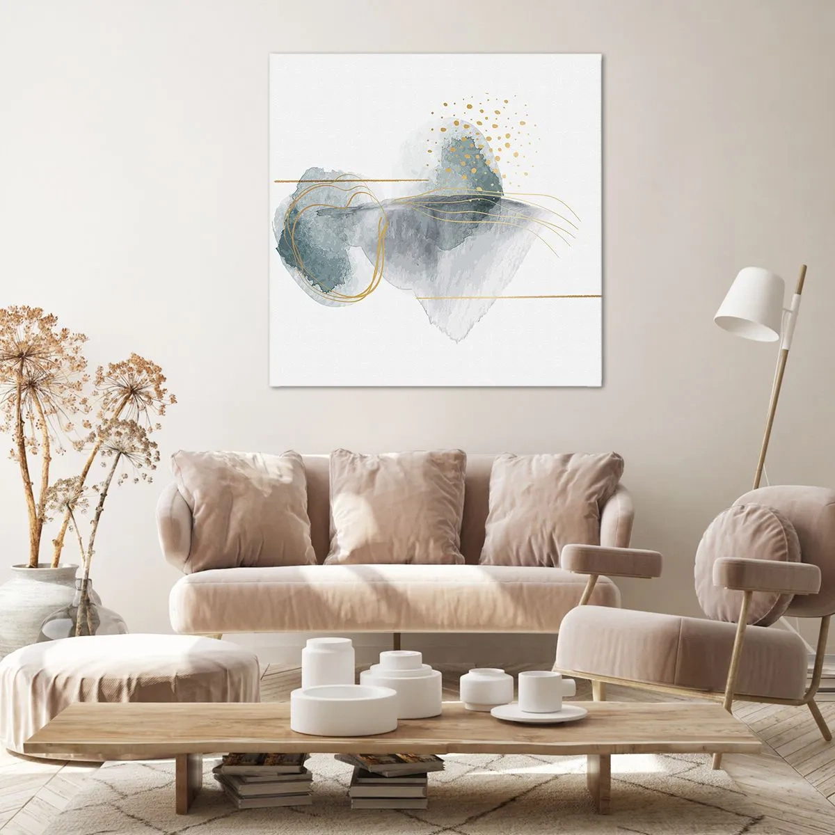 Cuadro sobre lienzo - Impresión de Imagen - Sobre la relación entre el gris y el oro - 50x50 cm