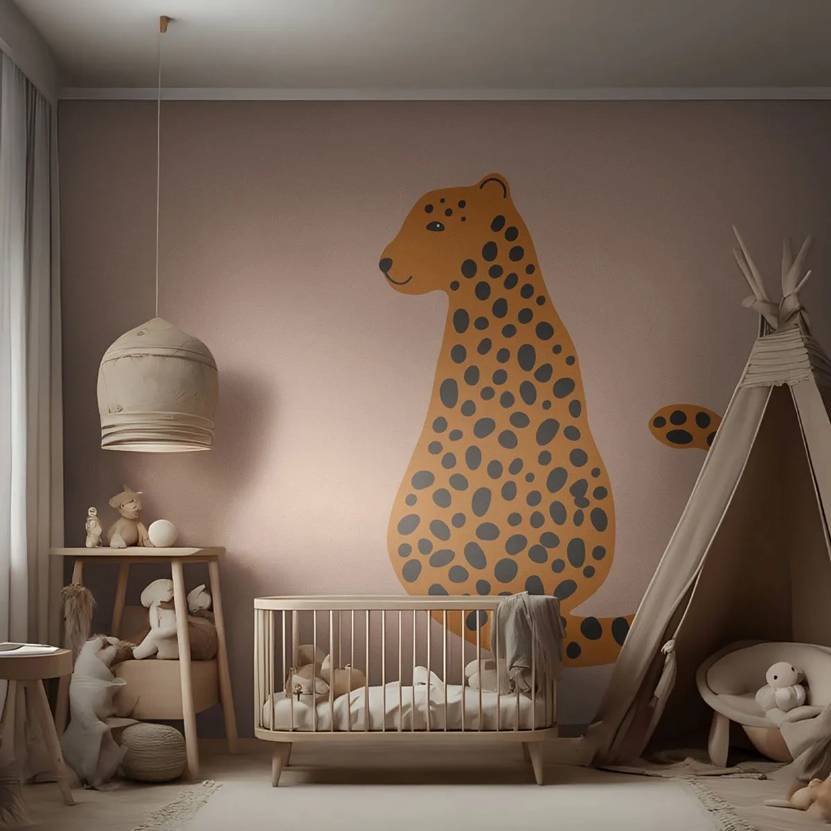 Fotomural Premium Canvas - El estampado de leopardo está de moda - Para niños, Pantera, animales - 250x175 cm