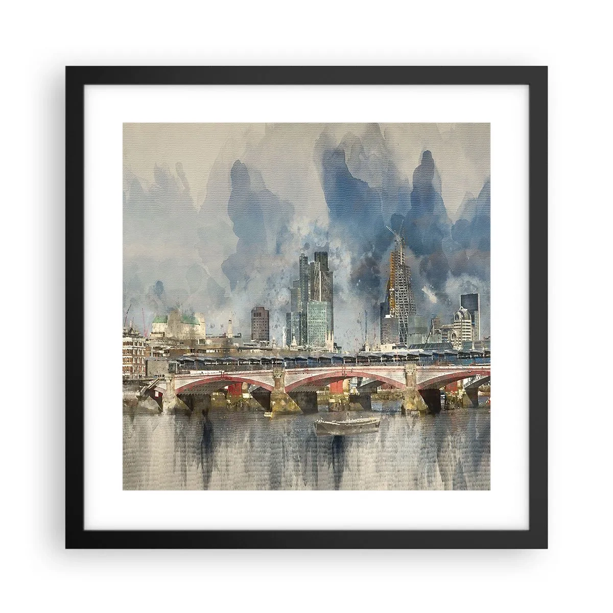 Póster en marco negro - Londres en todo su esplendor - 40x40 cm
