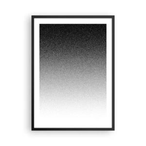 Póster en marco negro - Degradado minimalista en blanco y negro con patrón de puntos - 50x70cm - Hacia la luz - Decoración de pared moderna para salón y dormitorio ARTTOR