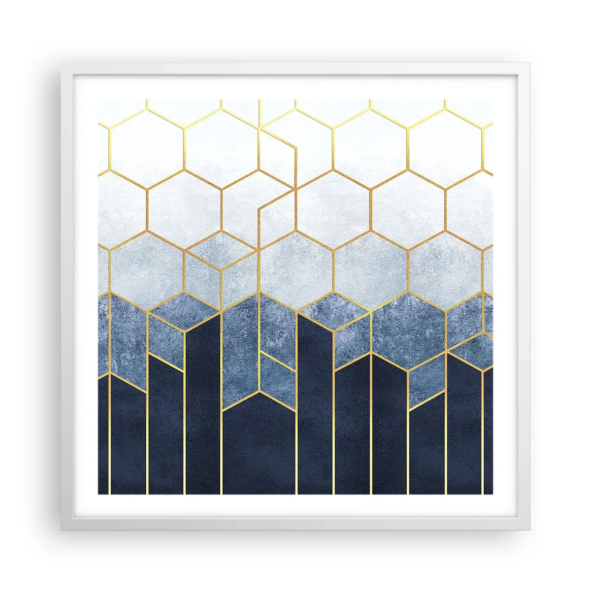 Póster en marco blanco - Composición rítmica visual - 60x60 cm