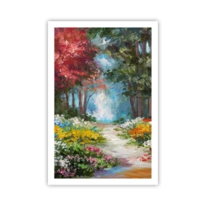Póster - Jardín forestal, bosque floral - 61x91 cm