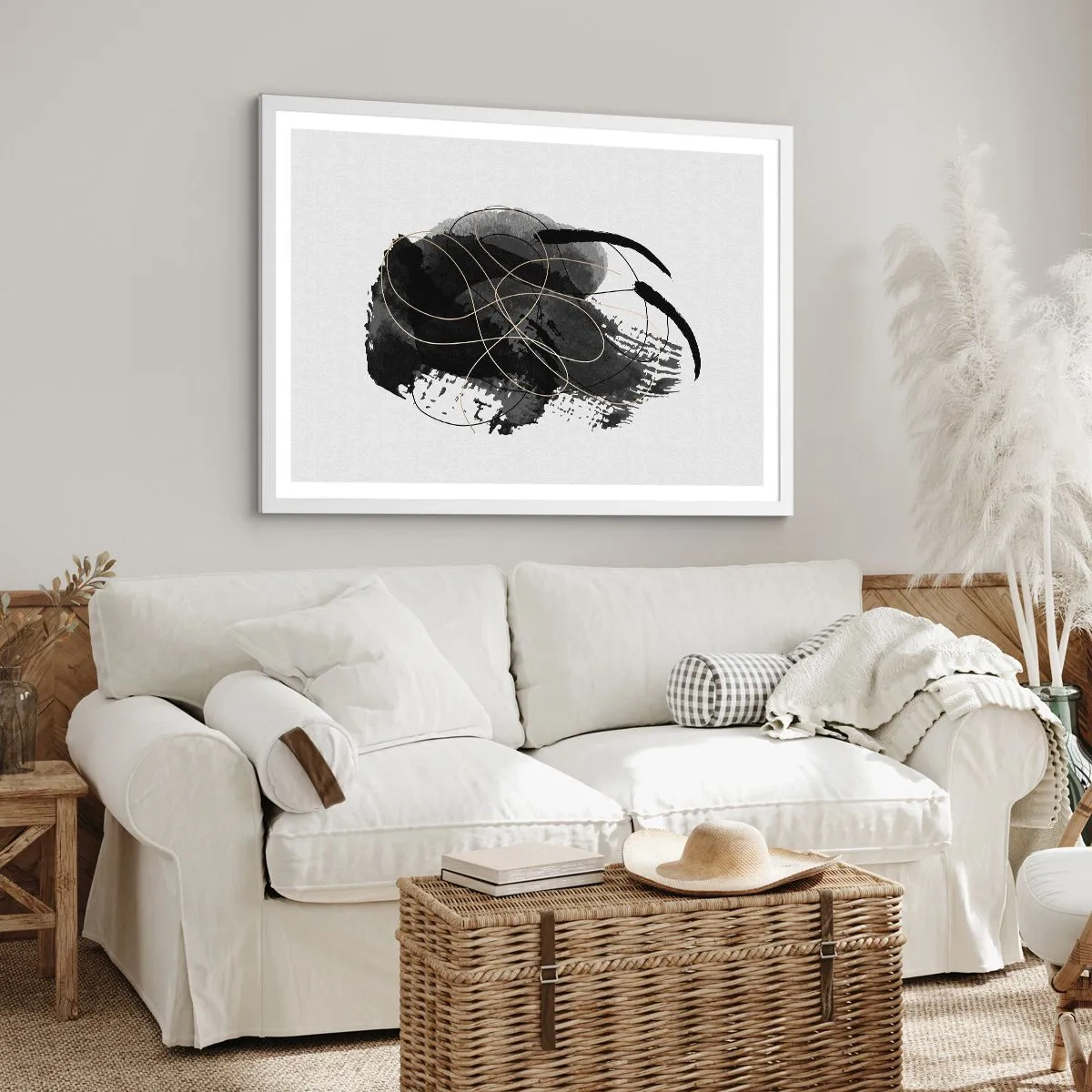 Póster en marco blanco - Salió de la negrura - 70x50 cm