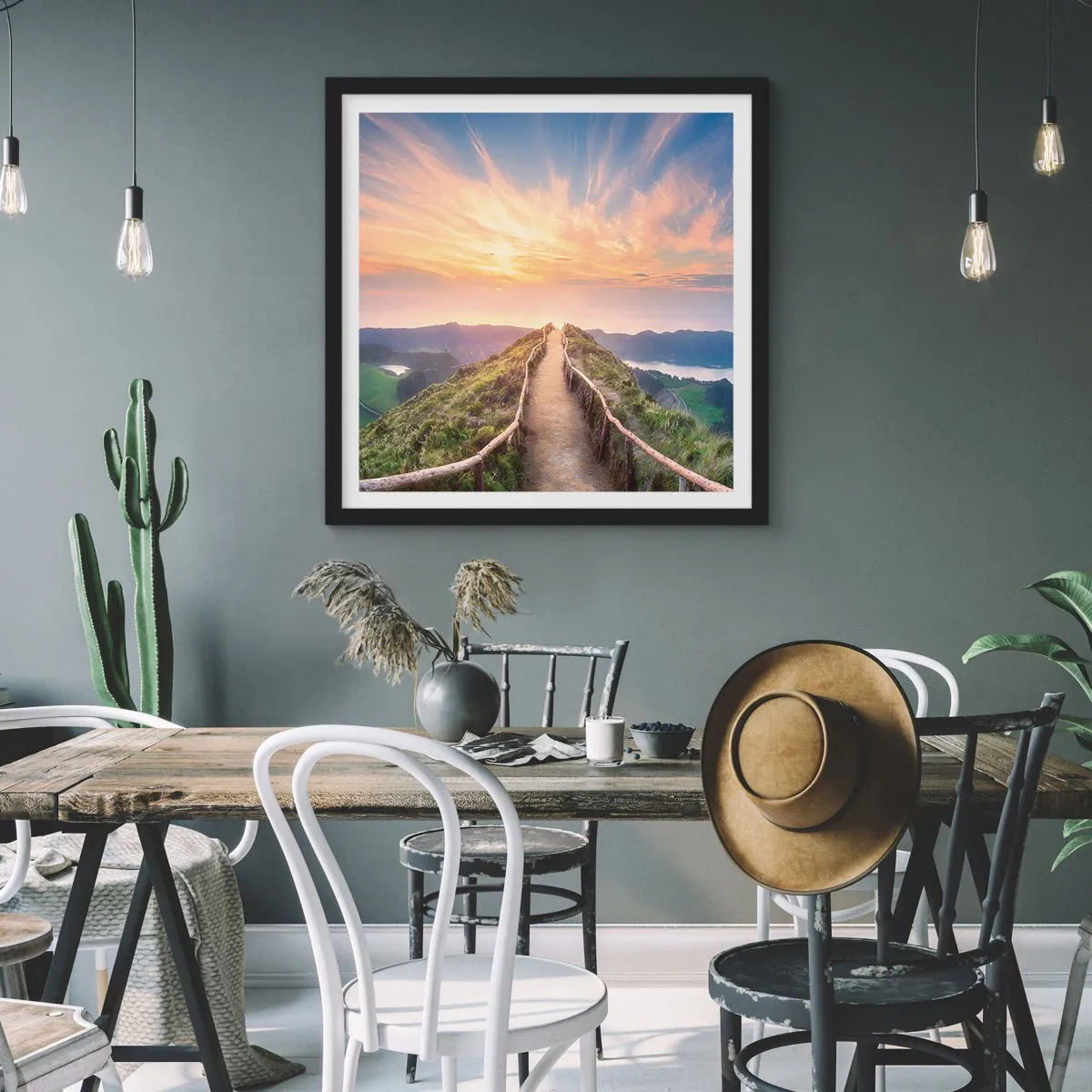 Póster en marco negro - Cerca del cielo - 30x30 cm