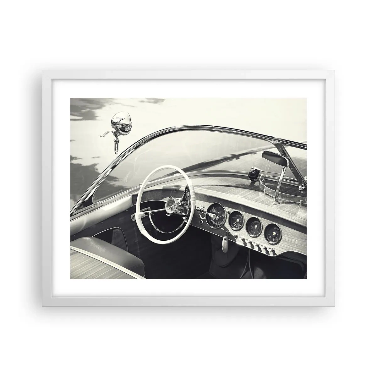 Póster en marco blanco - Tiempo para los ricos - 50x40 cm