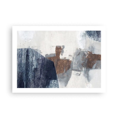Póster - Formas azules y marrones - 70x50 cm