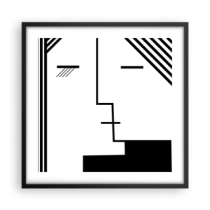 Póster en marco negro - Solo un beso - 50x50 cm
