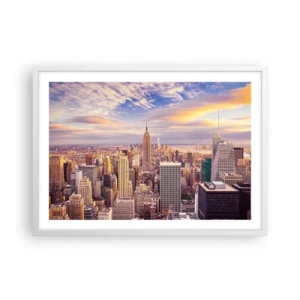 Póster en marco blanco - Alcanzar las nubes - 70x50 cm