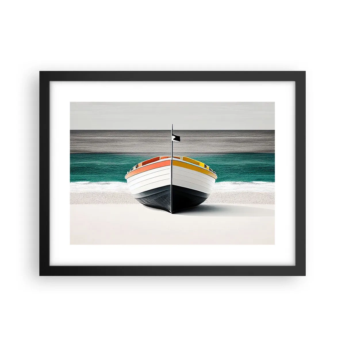 Póster en marco negro - En su lugar exacto - 40x30 cm