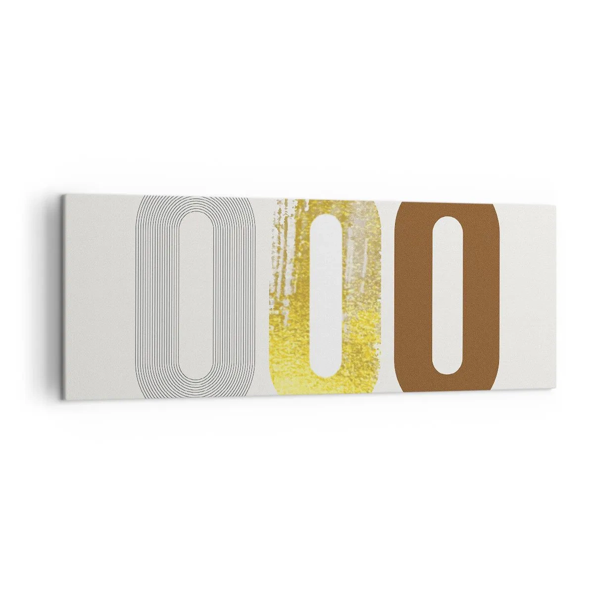 Cuadro sobre lienzo - Impresión de Imagen - Motivo abstracto de tres formas geométricas - 140x50cm - ¡Ooo! - Decoración de pared moderna para salón y dormitorio ARTTOR