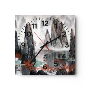 Reloj de pared - Reloj de vidrio - Poderosos guardianes - 30x30 cm